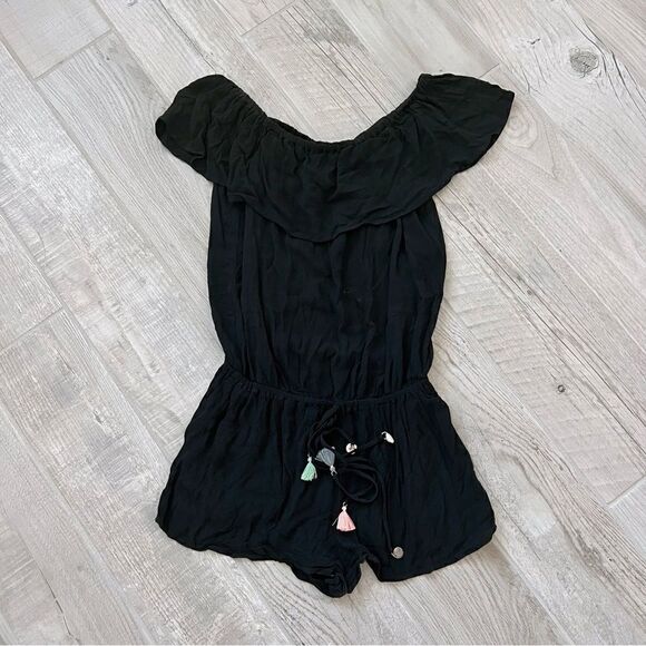 Isabella Rose Besties open back off the shoulder romper Swim Cover Up Sz Small - Picture 4 of 7